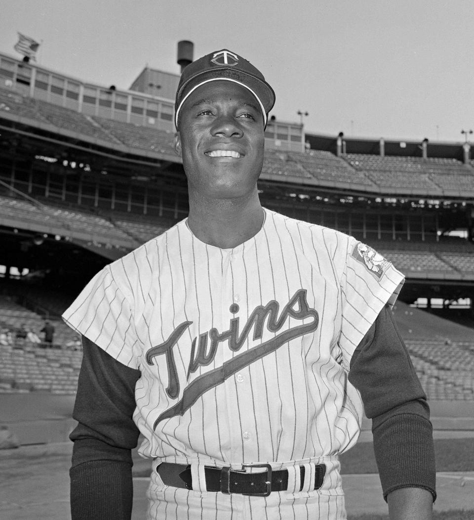 FILE- In this June 21, 1964, file photo, Minnesota Twins pitcher Jim "Mudcat" Grant poses. Grant, the first Black 20-game winner in the major leagues and a key part of Minnesota's first World Series team in 1965, has died, the Twins announced Saturday, June 12, 2021. He was 85. (AP Photo/Gene Herrick)