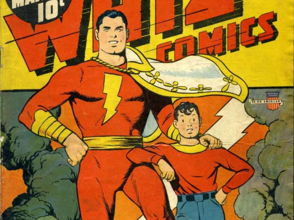 Whiz Comics #22 features Billy Batson and his super-powered alter-ego.