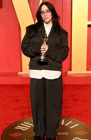 <p>Jon Kopaloff/Getty Images</p> Billie Eilish, 2024 Vanity Fair Oscar Party