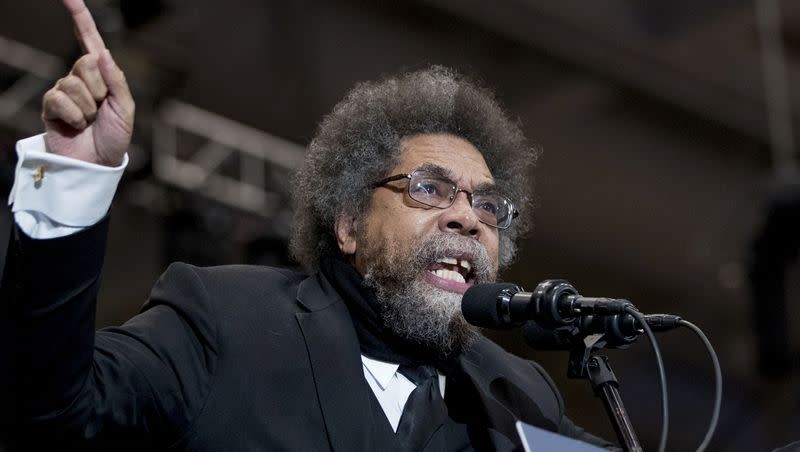 Harvard professor Cornel West speaks at a campaign rally for Democratic presidential candidate Sen. Bernie Sanders, I-Vt., at the Whittemore Center Arena at the University of New Hampshire, Feb. 10, 2020, in Durham, N.H. West says he will run for president in 2024 as third-party candidate.