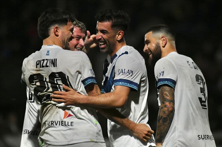 El festejo de Michael Santos, autor del 2-0 de Vélez ante Platense, por la Fecha 7 Liga Profesional. Futbol Primera División de Argentina. 25/7/2024