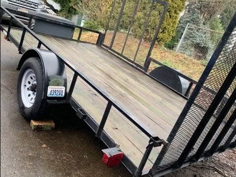 The trailer bed.