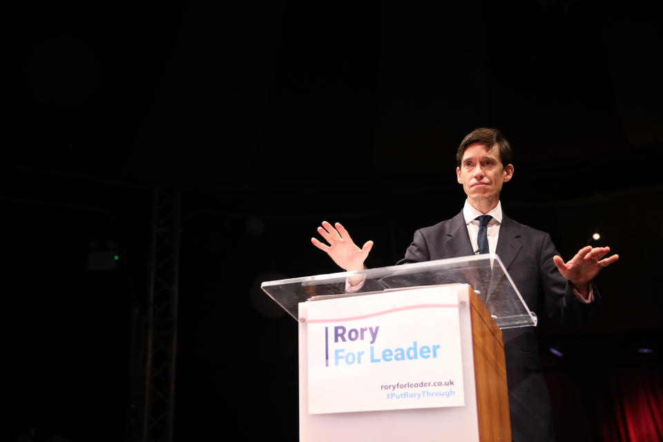 Rory Stewart at the launch of his campaign to become leader of the Conservative and Unionist Party and Prime Minister at the Underbelly Festival on the south bank of the River Thames, central London.