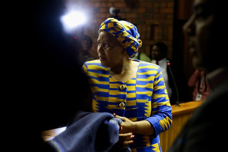 Former South African Speaker Nosiviwe Mapisa-Nqakula appears in court on corruption charges, in Pretoria