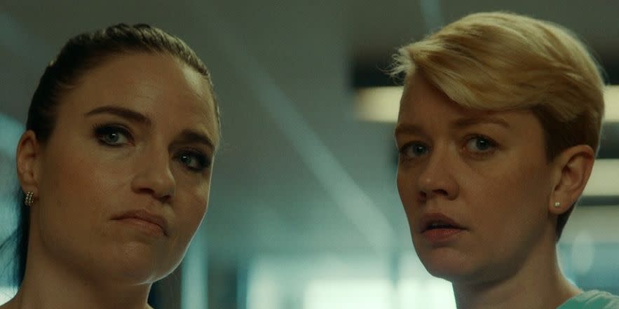 the nurse l to r josephine park as christina aistrup and fanny louise bernth as pernille kurzmann in the nurse cr courtesy of netflix © 2022