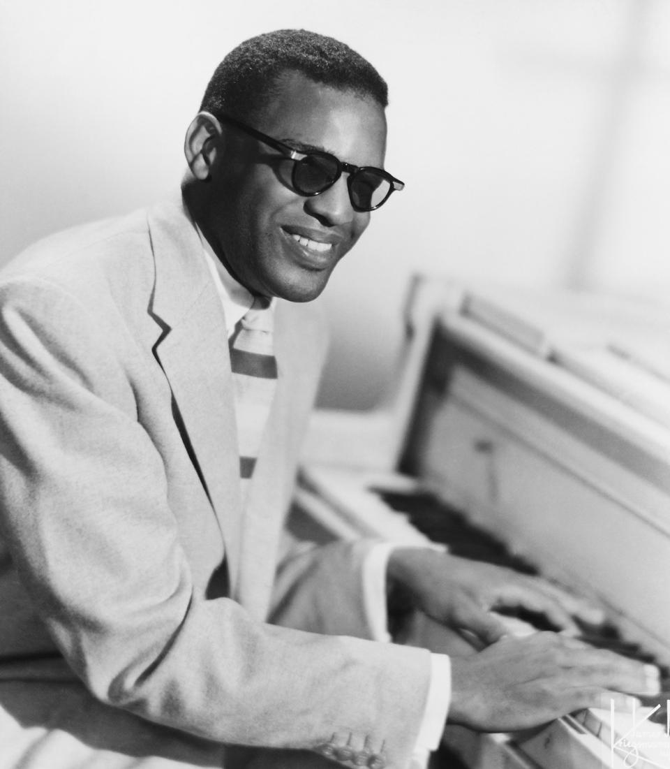 Ray Charles playing the piano