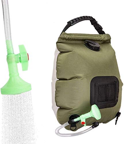 VIGLT Portable Shower Bag for Summer 5 Gallons/20L Camping Shower Bag with Removable Hose and On-Off Switchable Shower Head Outdoor Shower Bag for Beach Swimming Outdoor Traveling Hiking