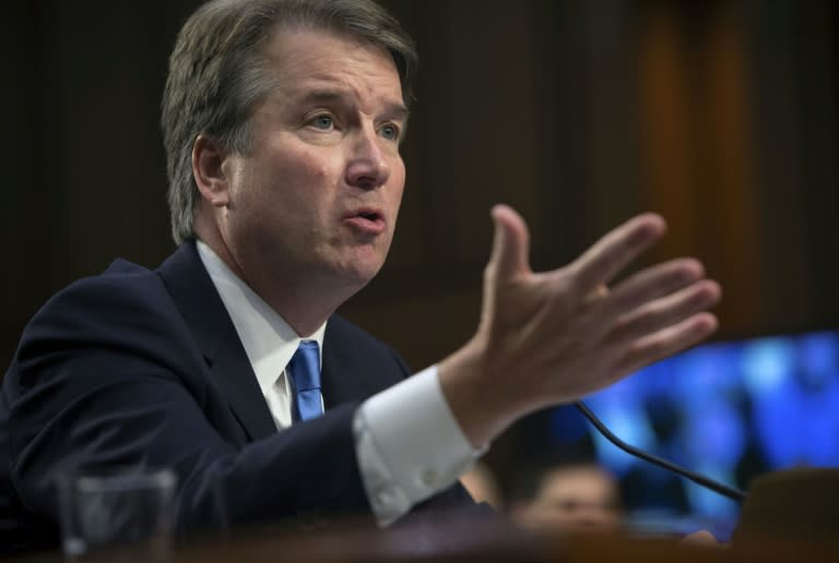 Judge Brett Kavanaugh testifies during the second day of his Senate Judiciary Committee hearing to be a US Supreme Court justice