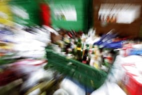 Overflowing bottle banks