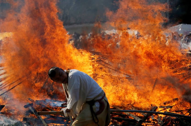 Fire-walking festival, called hiwatari matsuri in Japanese, at Mt.Takao in Tokyo