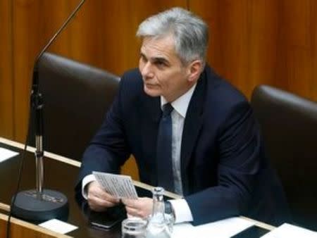 Austrian Chancellor Werner Faymann attends a session of the parliament in Vienna, Austria, January 27, 2016. REUTERS/Heinz-Peter Bader