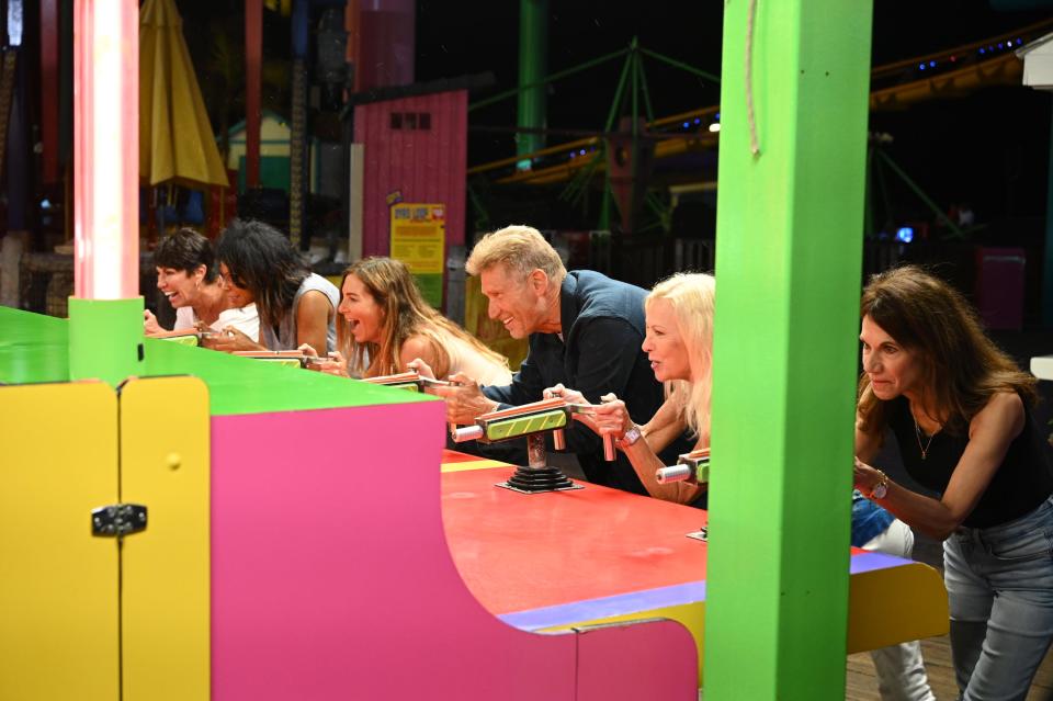 Group date at Santa Monica Pier with (L-R) Susan, Sandra, Leslie, Gerry, Ellen and Theresa.