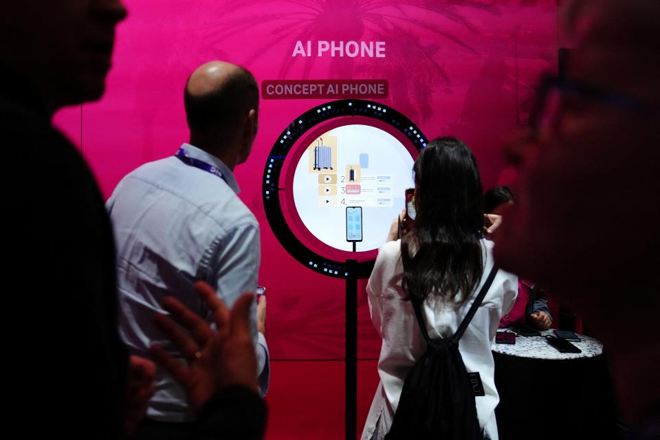 A concept for an AI, app-free phone on the MWC show floor