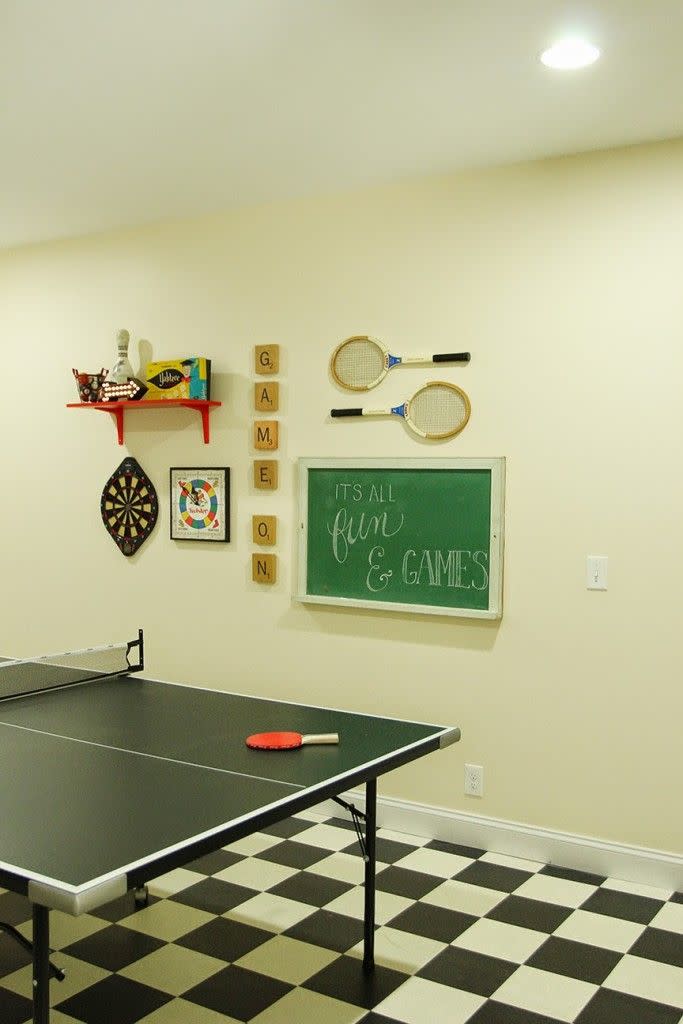 <p>Hung on a blank wall, game accessories can easily double as décor. No need to stow them away! </p><p><strong>See more at <a href="https://lessthanperfectlifeofbliss.com/2014/08/game-room-gallery-wa.html" rel="nofollow noopener" target="_blank" data-ylk="slk:Less-Than-Perfect Life of Bliss;elm:context_link;itc:0;sec:content-canvas" class="link ">Less-Than-Perfect Life of Bliss</a>. </strong></p>