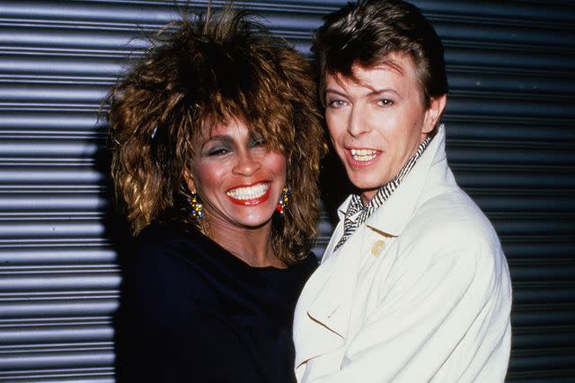 <p>Dave Hogan/Hulton Archive/Getty Images</p> Tina Turner and David Bowie in 1985