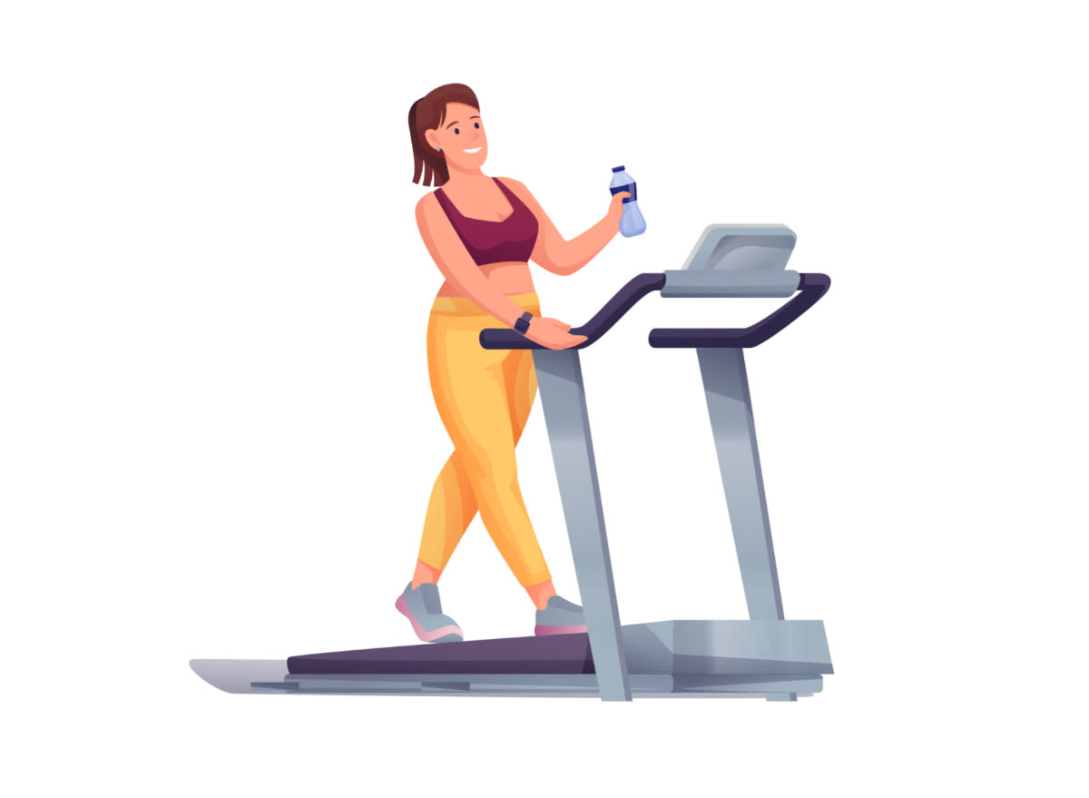 treadmill walk or cool-down illustration