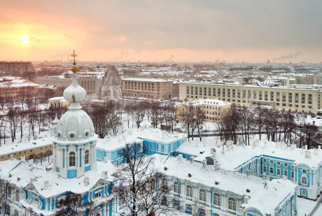 St Petsersburg covered in snow during winter