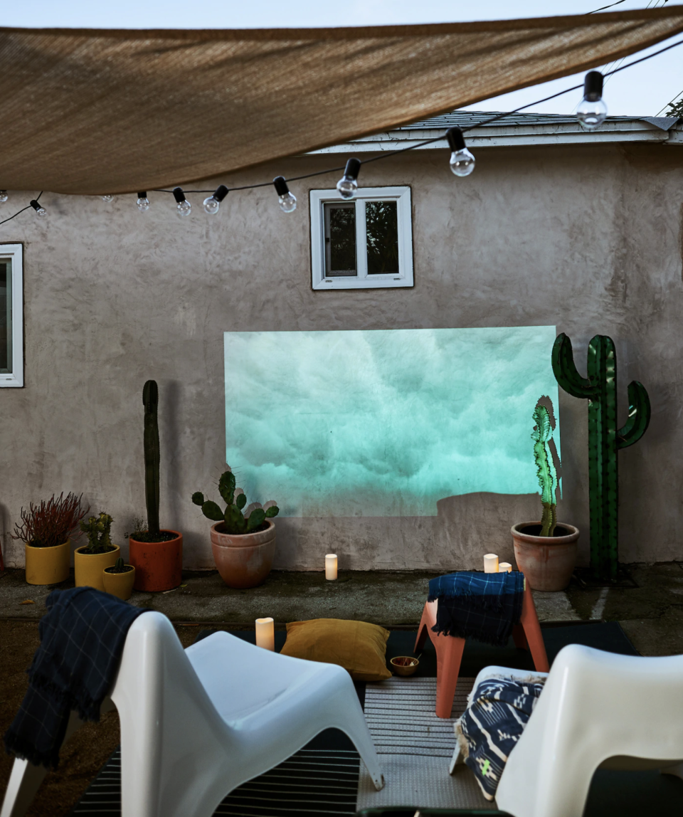 Create your own outdoor cinema on your patio