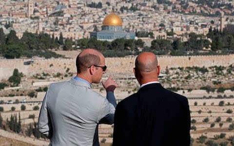 Prince William in Jerusalem - Credit: AFP