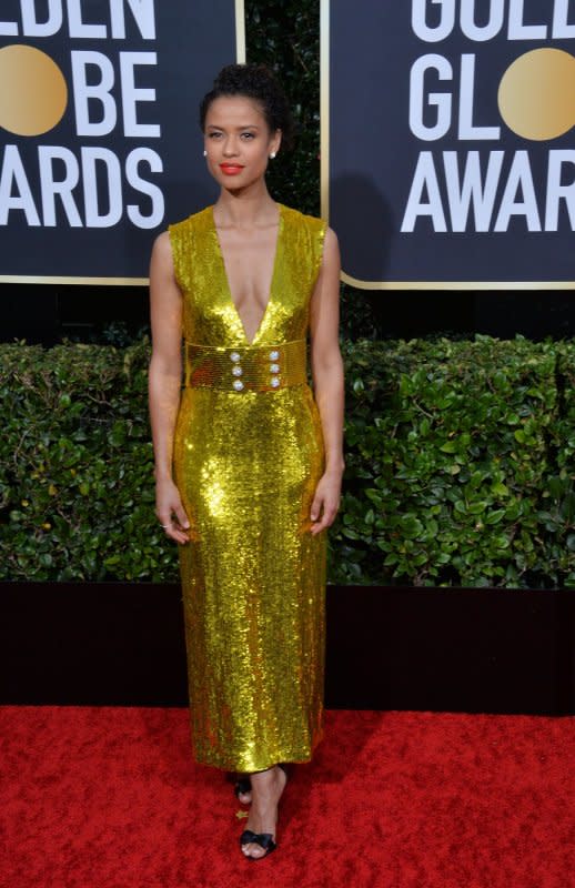 Gugu Mbatha-Raw attends the 77th annual Golden Globe Awards at the Beverly Hilton Hotel in California on January 5, 2020. The actor turns 41 on April 21. File Photo by Jim Ruymen/UPI