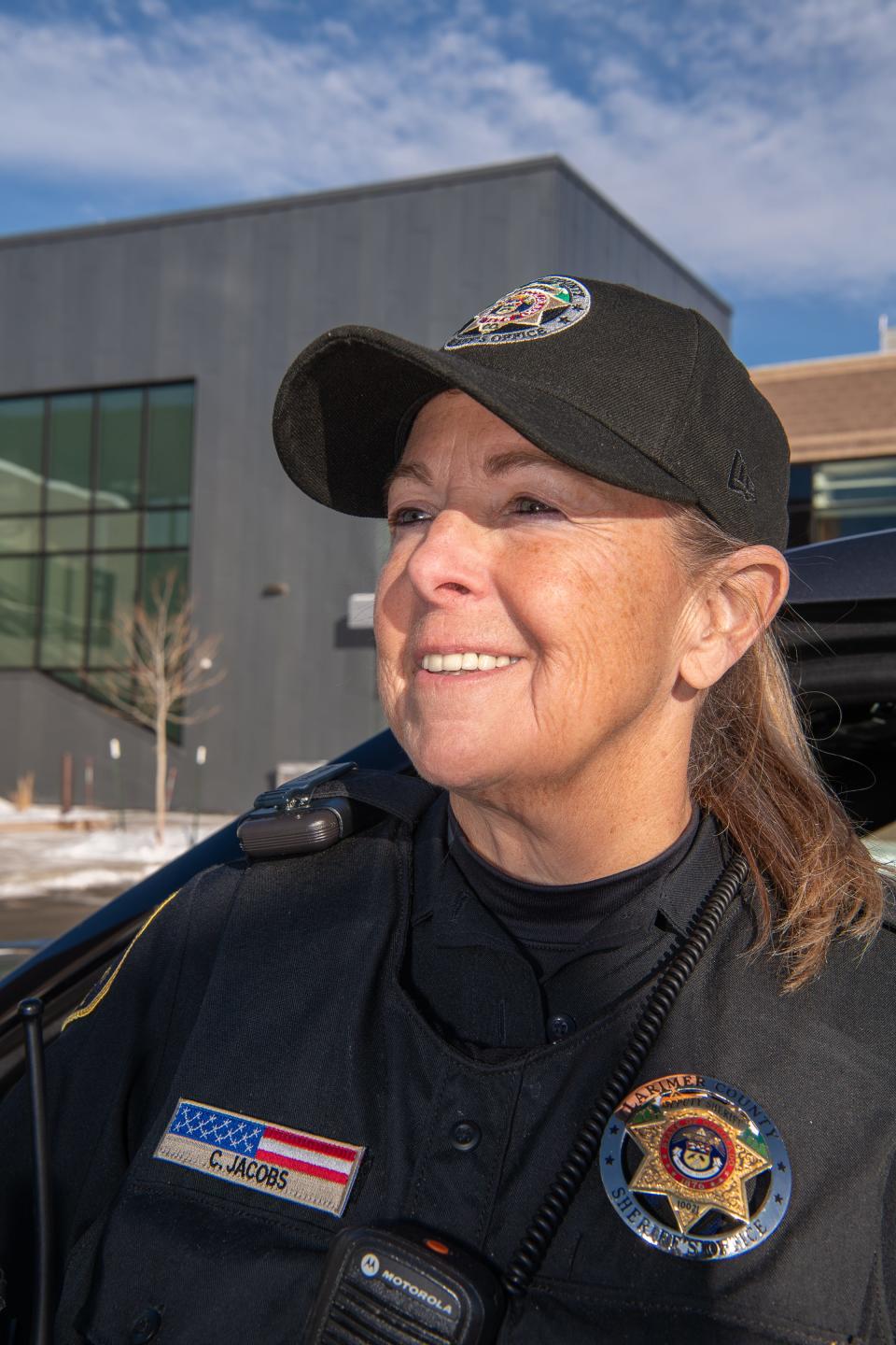 Cheryl Jacobs, a mental health first responder with the Larimer County Sheriff's Office, is pictured at the Larimer County Sheriff's Office in Fort Collins.