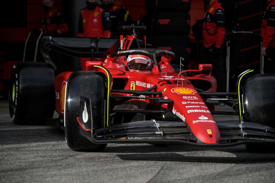 Ferrari’s Charles Leclerc was fastest on Thursday (AFP via Getty Images)