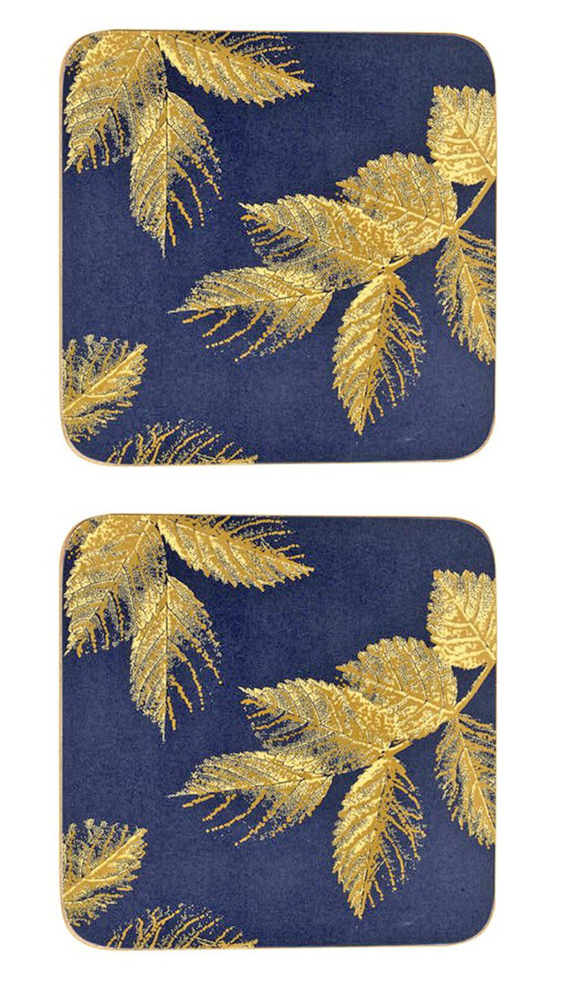 Set of 6 Etched Leaves Coasters from Sara Miller