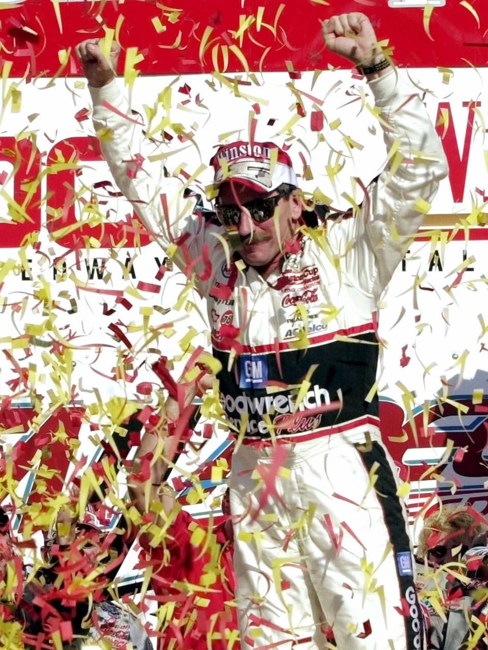 Dale Earnhardt celebrated his final NASCAR Cup Series win at Talladega on Oct. 15, 2000.