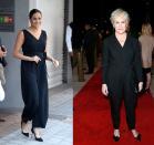 <p>Fans freaked out when the Duchess of Sussex stepped out in a <a href="https://www.harpersbazaar.com/celebrity/latest/a29224557/meghan-markle-everlane-jumpsuit-royal-tour/" rel="nofollow noopener" target="_blank" data-ylk="slk:$120 Everlane jumpsuit;elm:context_link;itc:0;sec:content-canvas" class="link ">$120 Everlane jumpsuit</a> during her royal tour in South Africa in 2019. Earlier that year, Hollywood royalty Glenn Close sported a similar belted black jumpsuit at the Palm Springs International Film Festival. </p>