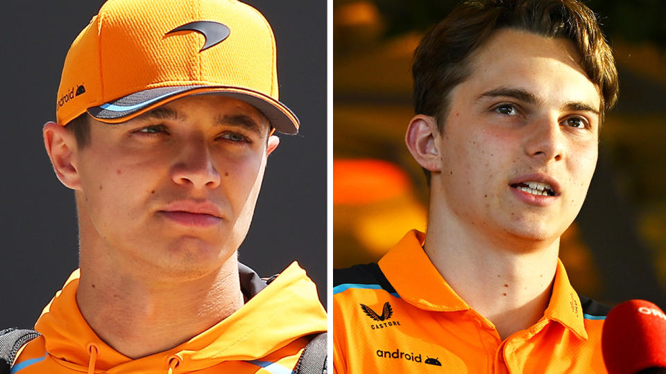 McLaren drivers Lando Norris and Oscar Piastri.