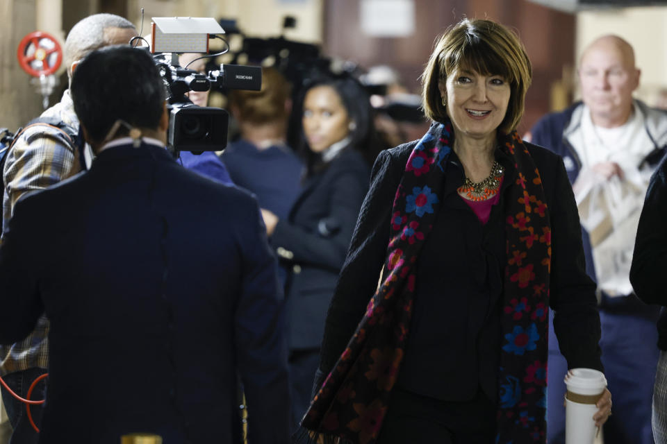 WASHINGTON, DC - JANUARY 09: Rep. Cathy McMorris Rodgers (R-WA) leaves for a break during a House Republican Steering Committee meeting at the U.S. Capitol Building on January 09, 2023 in Washington, DC. The House Republican Steering Committee, which is a panel of around 30 lawmakers from different regions of the country, held the meeting to elect chairs of committees for the 118th Congress. (Photo by Anna Moneymaker/Getty Images)