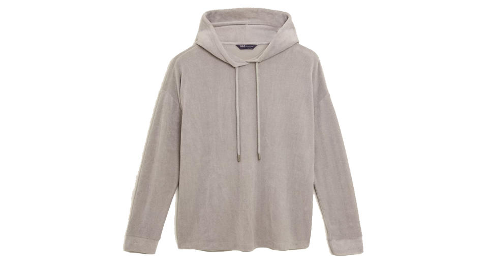 Velour Textured Relaxed Hoodie