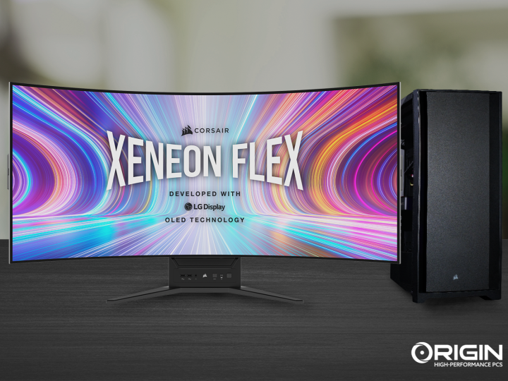 Origin high performance PC lifestyle image Xeneon Flex