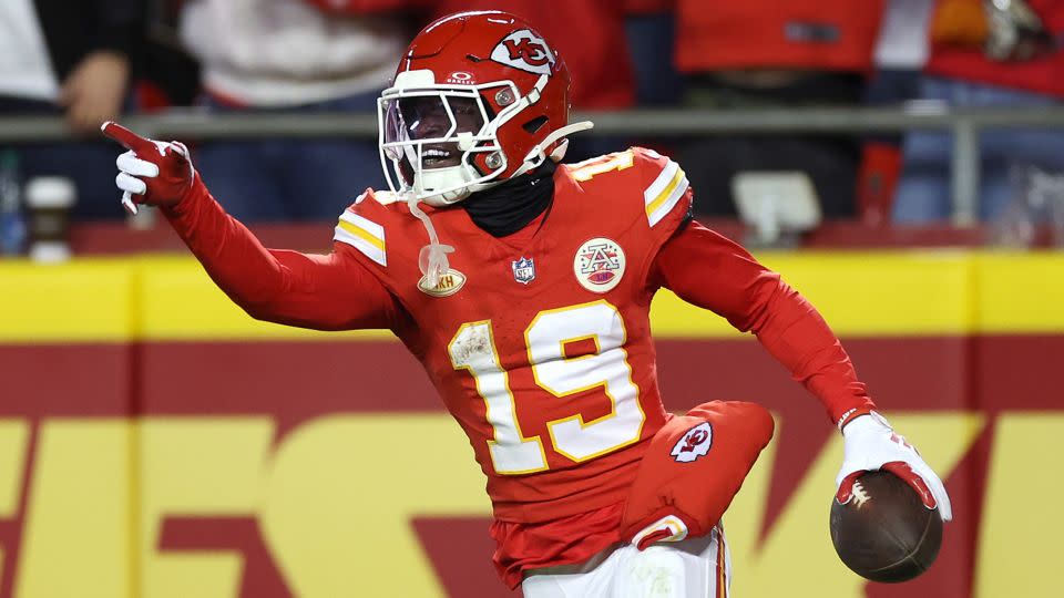 Toney celebrates the touchdown that wasn't to be. - Jamie Squire/Getty Images