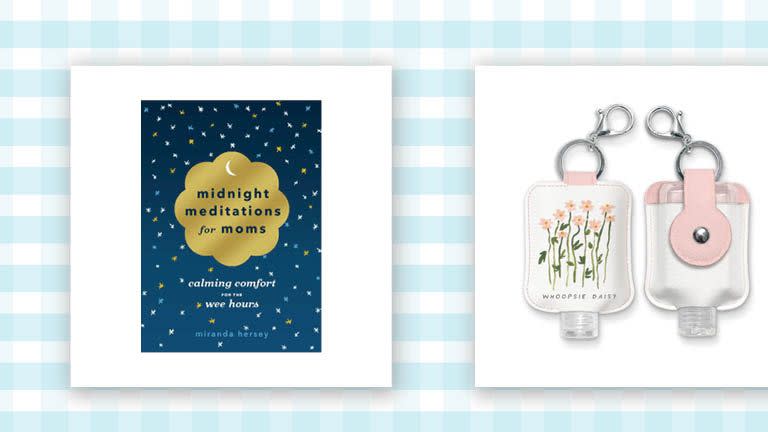 hand sanitizer pouch and midnight meditation for moms