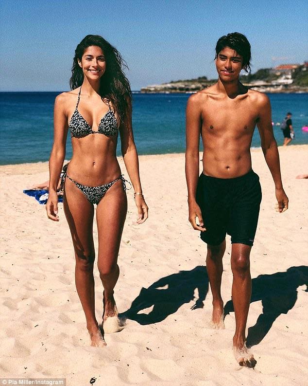 Pia Miller enjoys the sun