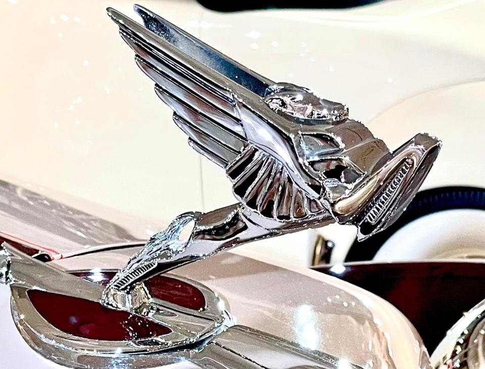 Even the hood ornaments are works of art at the Auburn museum.