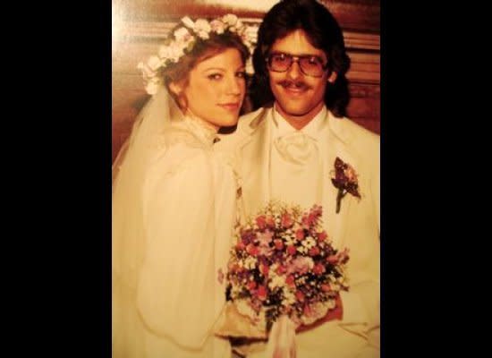 "That's right, my father wore rose-tinted sunglasses and an all-white tuxedo with tails to his wedding (1982). And he had that mustache from the day I was born until the day he died. Special note: the Jew-fro required a blow dryer." - Rebecca Orchant, assistant editor, HuffPost Food/Kitchen Daily    (HP Photo) 