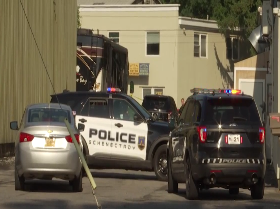 Police officers outside Innovative Test Solutions following the explosion: (News10)