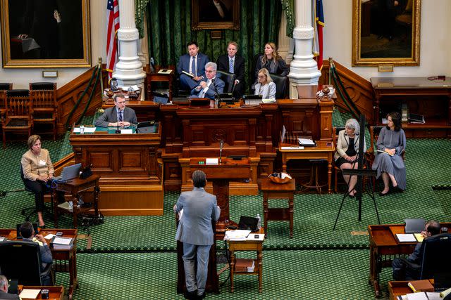 <p>Brandon Bell/Getty</p> Former First Assistant Attorney General of Texas gives testimony during the former Texas Attorney General Ken Paxton's impeachment trial on September 06