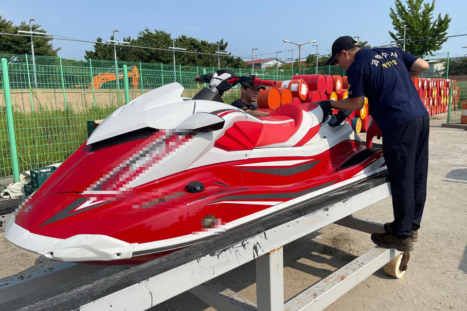 Man travels from China to S Korea on jet ski  (Korea Coast Guard / AFP - Getty Images)