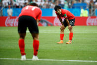 Soccer Football - World Cup - Group F - South Korea vs Mexico - Rostov Arena, Rostov-on-Don, Russia - June 23, 2018 South Korea's Lee Seung-woo during the match REUTERS/Jason Cairnduff