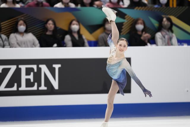 Japan's Sakamoto wins third straight figure skating women's world title -  Yahoo Sports