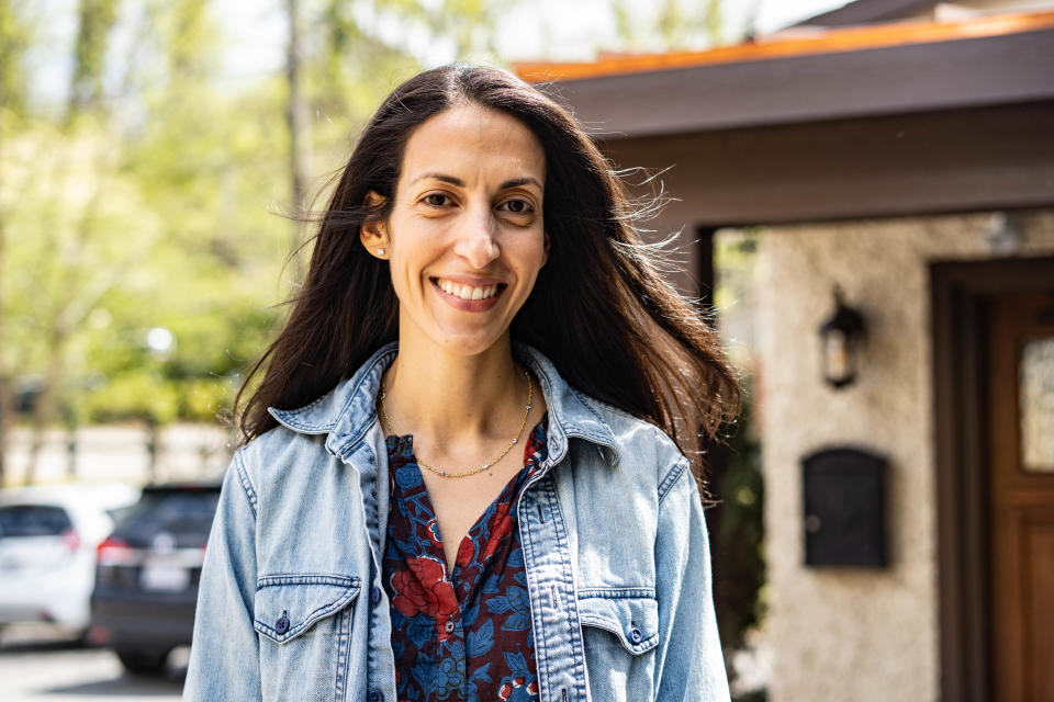 Dema Badr, owner, poses outside of FInch, a new gourmet market and wine bar.