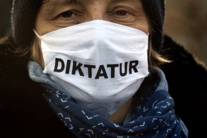 Coronavirus skeptics protest against government restrictions, in Bremen