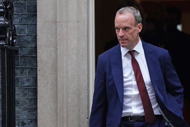 Then-foreign secretary Dominic Raab 