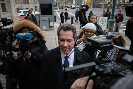 Attorney for Joaquin Guzman, the Mexican drug lord known as "El Chapo", Jeffrey Lichtman arrives at the Brooklyn Federal Courthouse, during the trial of Guzman in the Brooklyn borough of New York, U.S., February 5, 2019. REUTERS/Brendan McDermid