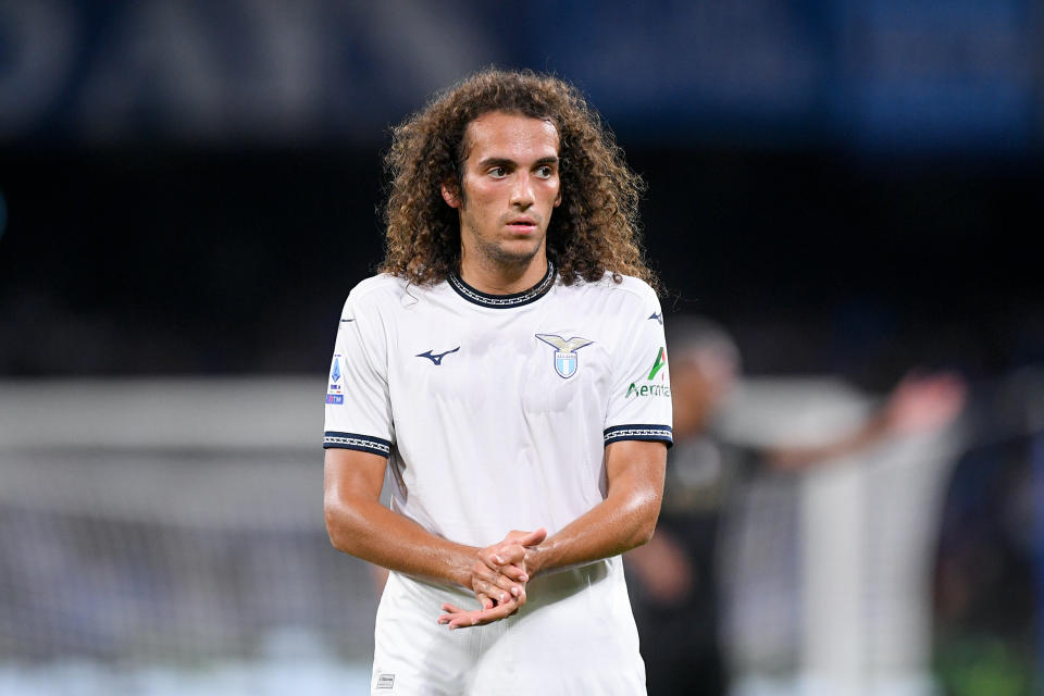 Matteo Guendouzi of SS Lazio gestures during the Serie A Tim match between SSC Napoli and SS Lazio at Stadio Diego Armando Maradona on September 2, 2023 in Naples, Italy. (Photo by Giuseppe Maffia/NurPhoto via Getty Images)