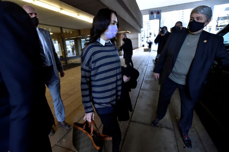 FILE PHOTO: Huawei Technologies Chief Financial Officer Meng leaves court in Vancouver