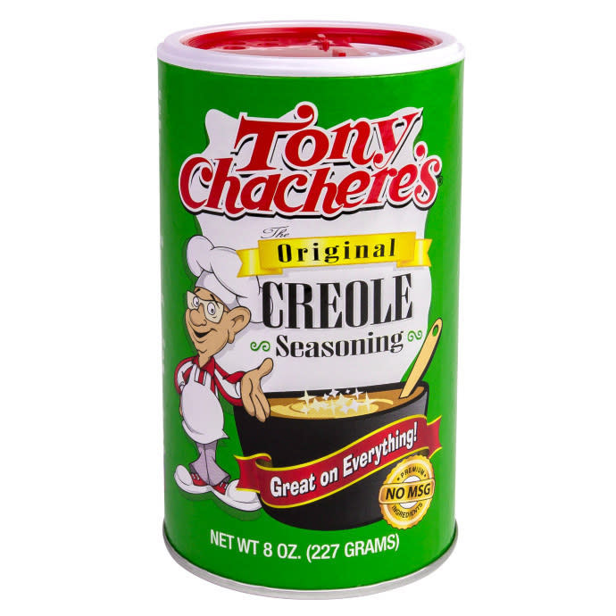 A can of Tony Chachere's creole seasoning.